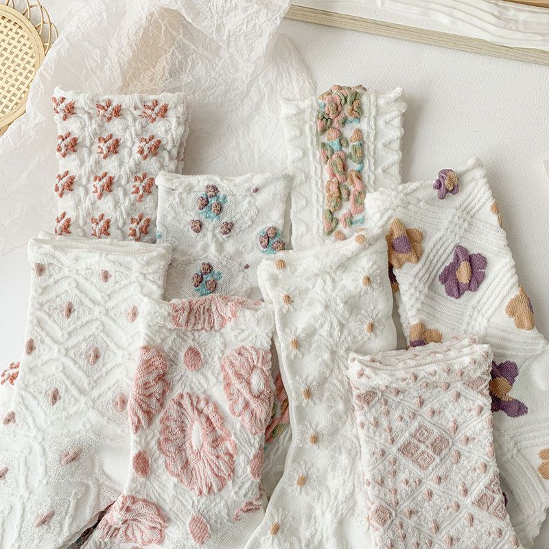 Vớ Cổ Cao Mỏng Màu Trắng Thời Trang Xuân Hè Dễ Phối Đồ Cho Nữ