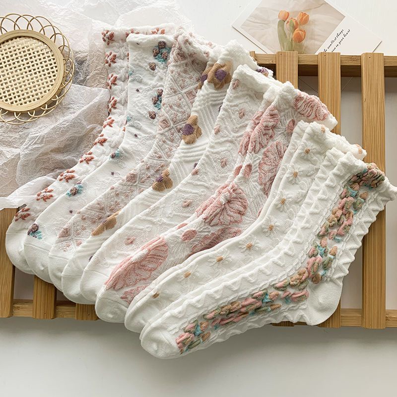 Vớ Cổ Cao Mỏng Màu Trắng Thời Trang Xuân Hè Dễ Phối Đồ Cho Nữ