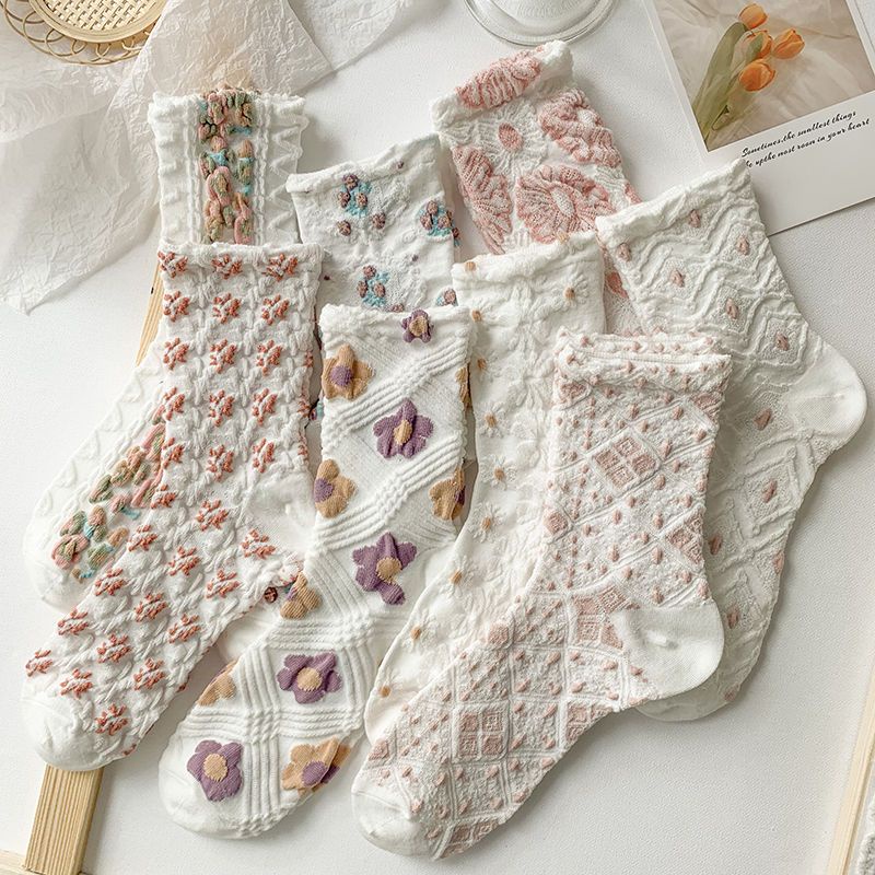 Vớ Cổ Cao Mỏng Màu Trắng Thời Trang Xuân Hè Dễ Phối Đồ Cho Nữ