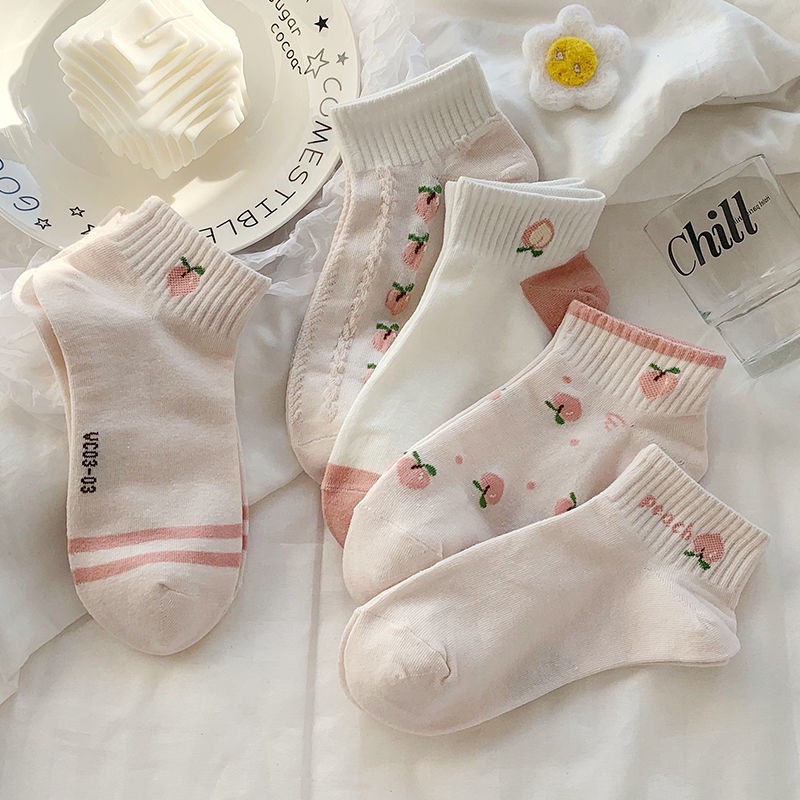 Vớ Thể Thao Cổ Thấp Chất Liệu Cotton Mỏng Màu Trơn Dễ Phối Đồ Thời Trang Mùa Hè Cho Nữ