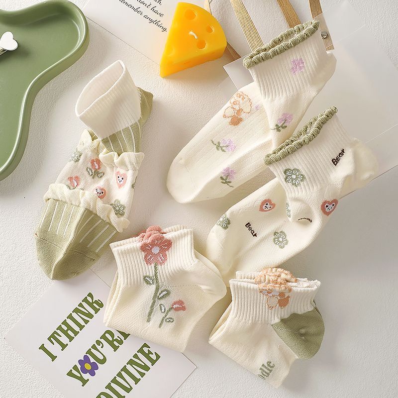 Vớ Thuyền Mỏng Thoáng Khí Thấm Hút Mồ Hôi Phong Cách Mori Dễ Thương Thời Trang Xuân Hè Cho Nữ