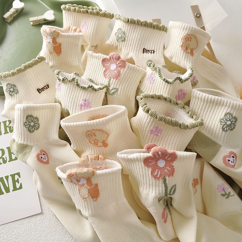 Vớ Thuyền Mỏng Thoáng Khí Thấm Hút Mồ Hôi Phong Cách Mori Dễ Thương Thời Trang Xuân Hè Cho Nữ