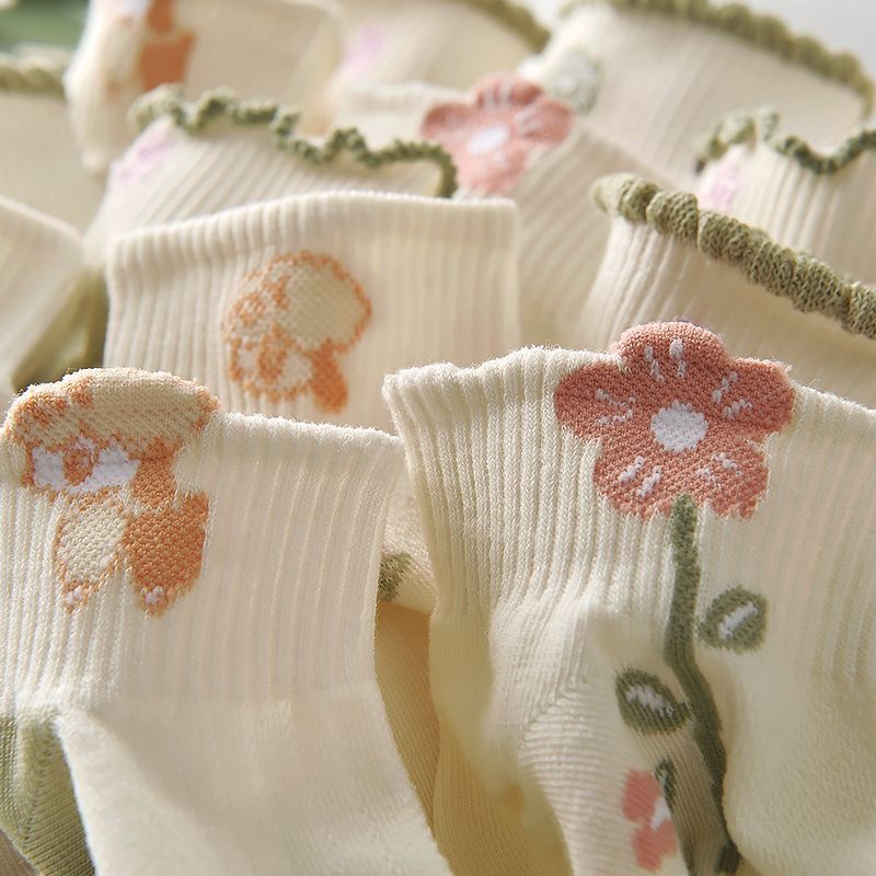 Vớ Thuyền Mỏng Thoáng Khí Thấm Hút Mồ Hôi Phong Cách Mori Dễ Thương Thời Trang Xuân Hè Cho Nữ