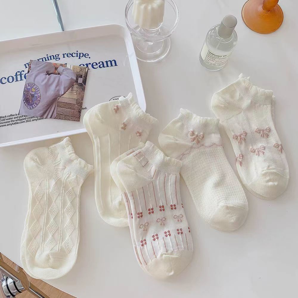 Vớ Trắng Miệng Nông Đính Nơ Phong Cách Công Chúa Ba Chiều Dễ Phối Đồ Thời Trang Mùa Hè Cho Học Sinh Nữ