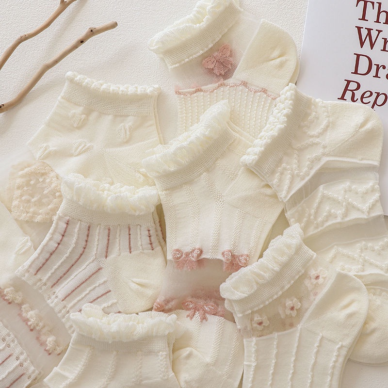 Vớ Thuyền Lụa Pha Lê Mỏng Thoáng Khí Miệng Nông Dễ Phối Đồ Phong Cách Nhật Bản Thời Trang Mùa Hè Cho Nữ