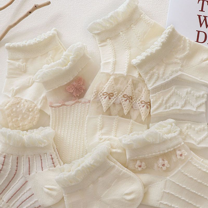 Vớ Thuyền Lụa Pha Lê Mỏng Thoáng Khí Miệng Nông Dễ Phối Đồ Phong Cách Nhật Bản Thời Trang Mùa Hè Cho Nữ