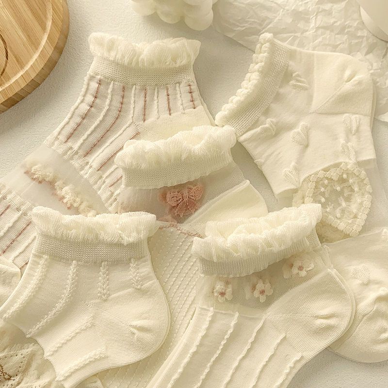 Vớ Thuyền Lụa Pha Lê Mỏng Thoáng Khí Miệng Nông Dễ Phối Đồ Phong Cách Nhật Bản Thời Trang Mùa Hè Cho Nữ