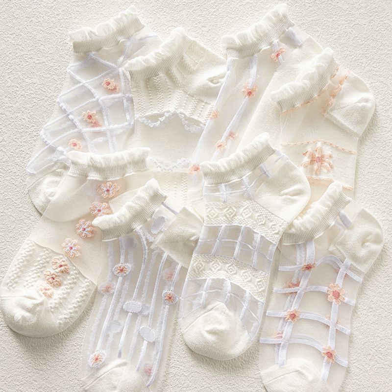 Ultra Vớ Lụa Phối Ren Siêu Mỏng Thoáng Khí Thời Trang Mùa Hè Cho Nữ