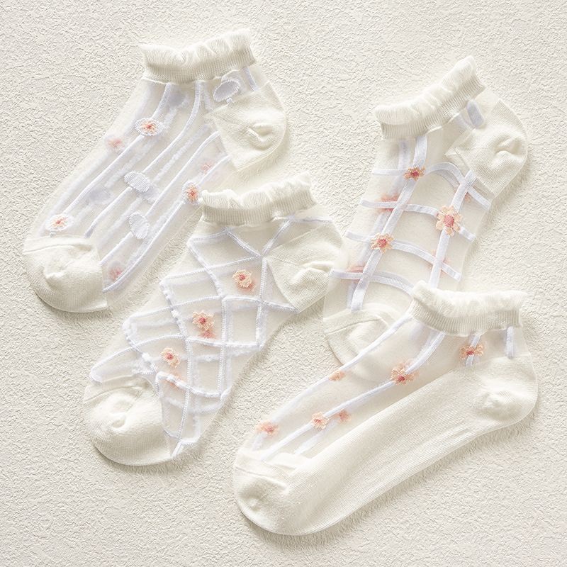 Ultra Vớ Lụa Phối Ren Siêu Mỏng Thoáng Khí Thời Trang Mùa Hè Cho Nữ