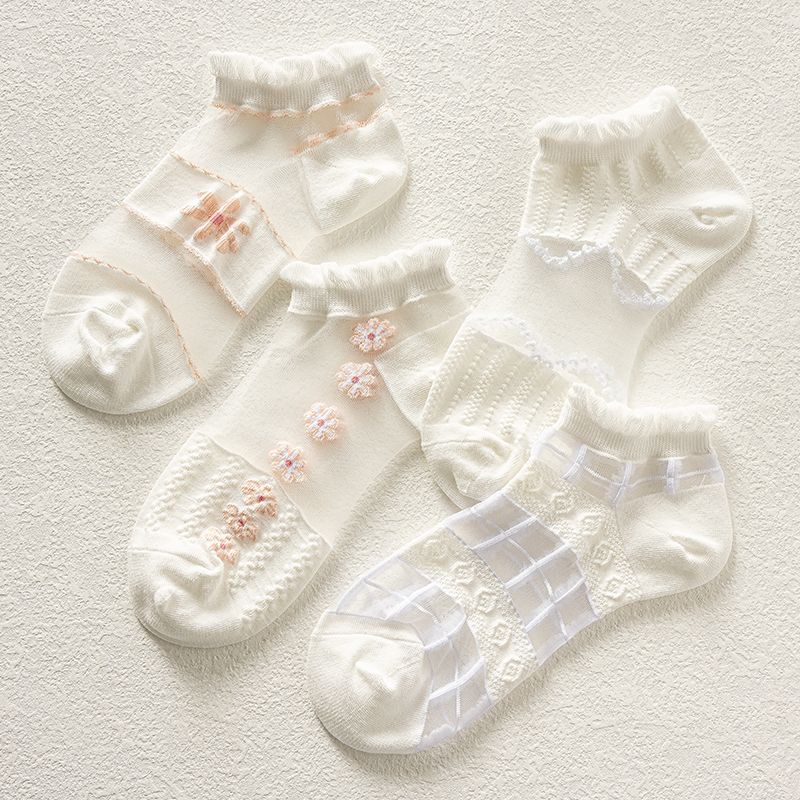 Ultra Vớ Lụa Phối Ren Siêu Mỏng Thoáng Khí Thời Trang Mùa Hè Cho Nữ