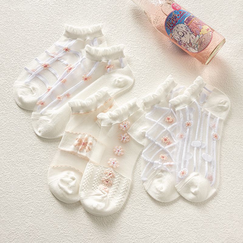 Ultra Vớ Lụa Phối Ren Siêu Mỏng Thoáng Khí Thời Trang Mùa Hè Cho Nữ