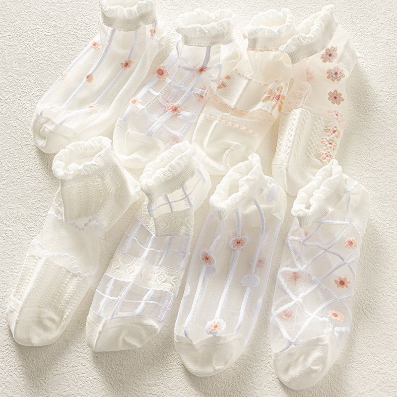 Ultra Vớ Lụa Phối Ren Siêu Mỏng Thoáng Khí Thời Trang Mùa Hè Cho Nữ