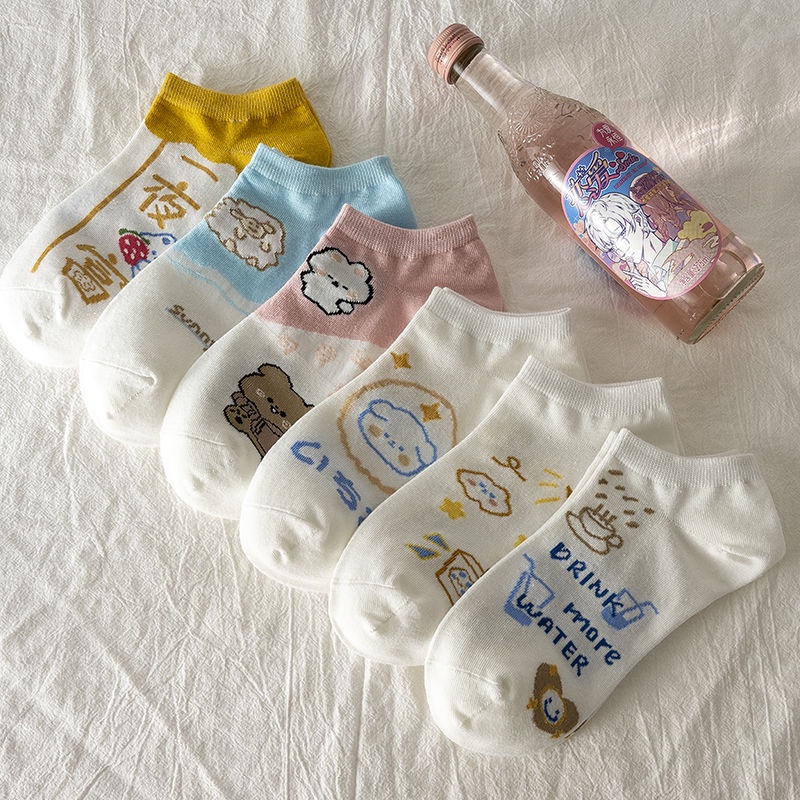 Vớ Ngắn Mỏng Mùa Hè Màu Trắng Thoải Mái Dễ Thương Phong Cách Nhật Bản Cho Nữ