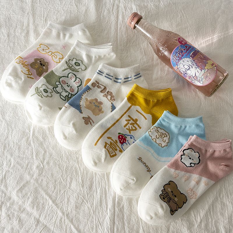 Vớ Ngắn Mỏng Mùa Hè Màu Trắng Thoải Mái Dễ Thương Phong Cách Nhật Bản Cho Nữ