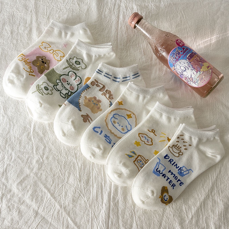 Vớ Ngắn Mỏng Mùa Hè Màu Trắng Thoải Mái Dễ Thương Phong Cách Nhật Bản Cho Nữ