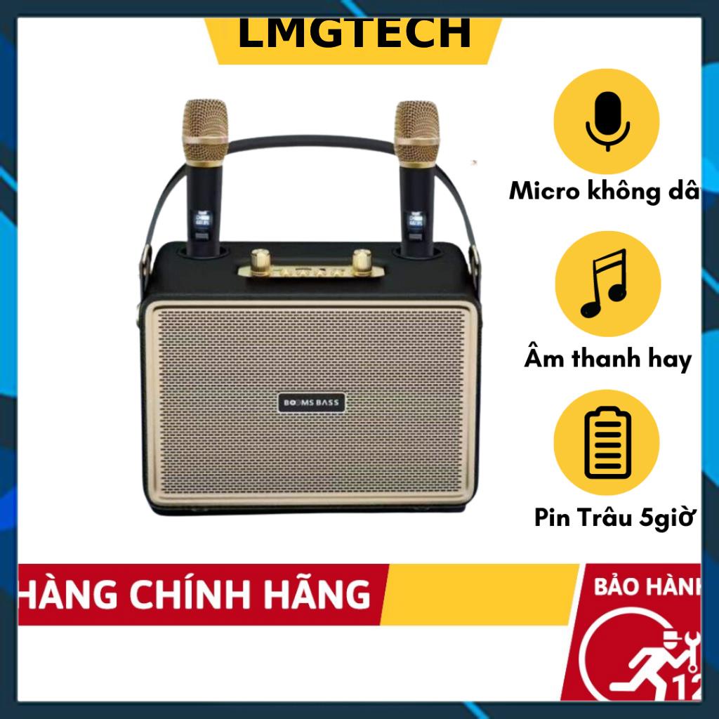 Loa bluetooth BoomBass M4202 kèm 2 micro không dây xách tay công xuất 20W, âm thanh trầm ấm, bass căng- LMGTECH