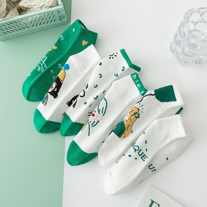 Vớ Cotton Mỏng Cổ Thấp In Họa Tiết Hoạt Hình Phong Cách Nhật Bản Thời Trang Xuân Hè Cho Nữ