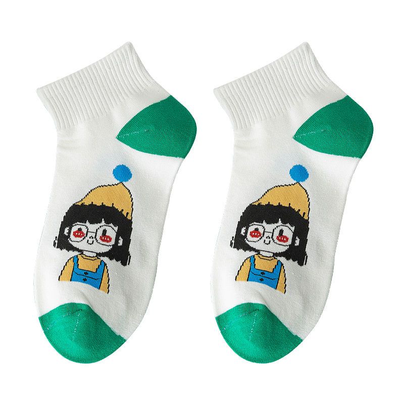 Vớ Cotton Mỏng Cổ Thấp In Họa Tiết Hoạt Hình Phong Cách Nhật Bản Thời Trang Xuân Hè Cho Nữ