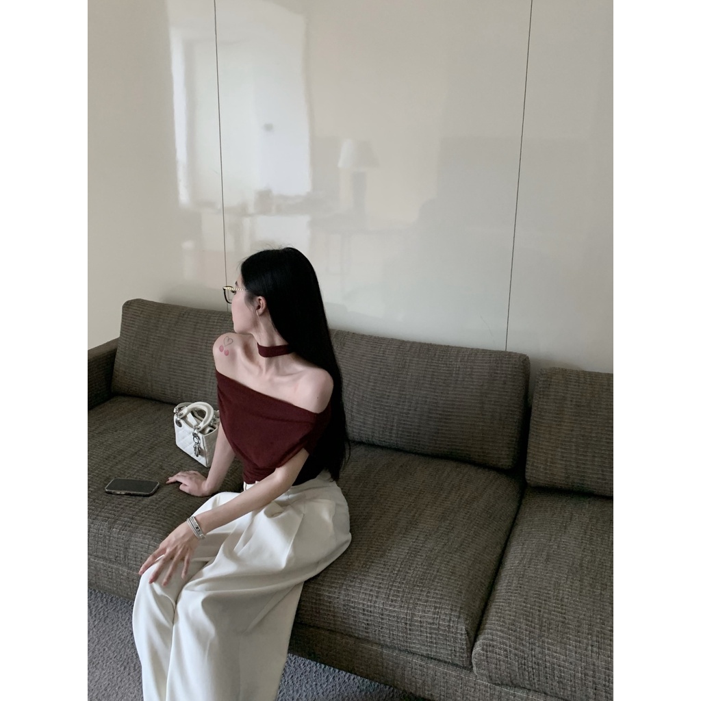 Áo Thun Ngắn Tay Trễ Vai Dáng Ôm Thời Trang Mùa Hè Dành Cho Nữ