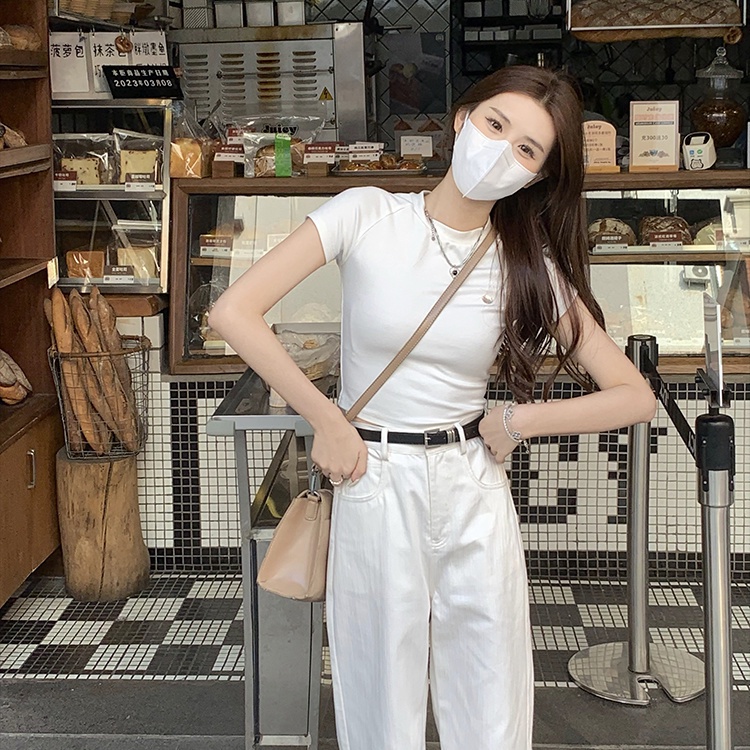 Áo Thun Tay Ngắn Hở Vai Dáng Ôm Thời Trang Mùa Hè Dành Cho Nữ