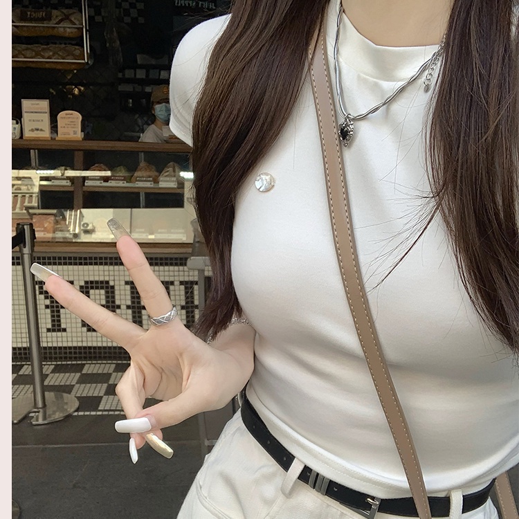 Áo Thun Tay Ngắn Hở Vai Dáng Ôm Thời Trang Mùa Hè Dành Cho Nữ