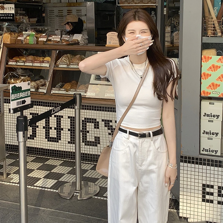 Áo Thun Tay Ngắn Hở Vai Dáng Ôm Thời Trang Mùa Hè Dành Cho Nữ