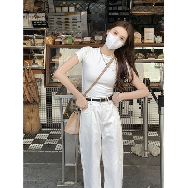 Áo Thun Tay Ngắn Hở Vai Dáng Ôm Thời Trang Mùa Hè Dành Cho Nữ