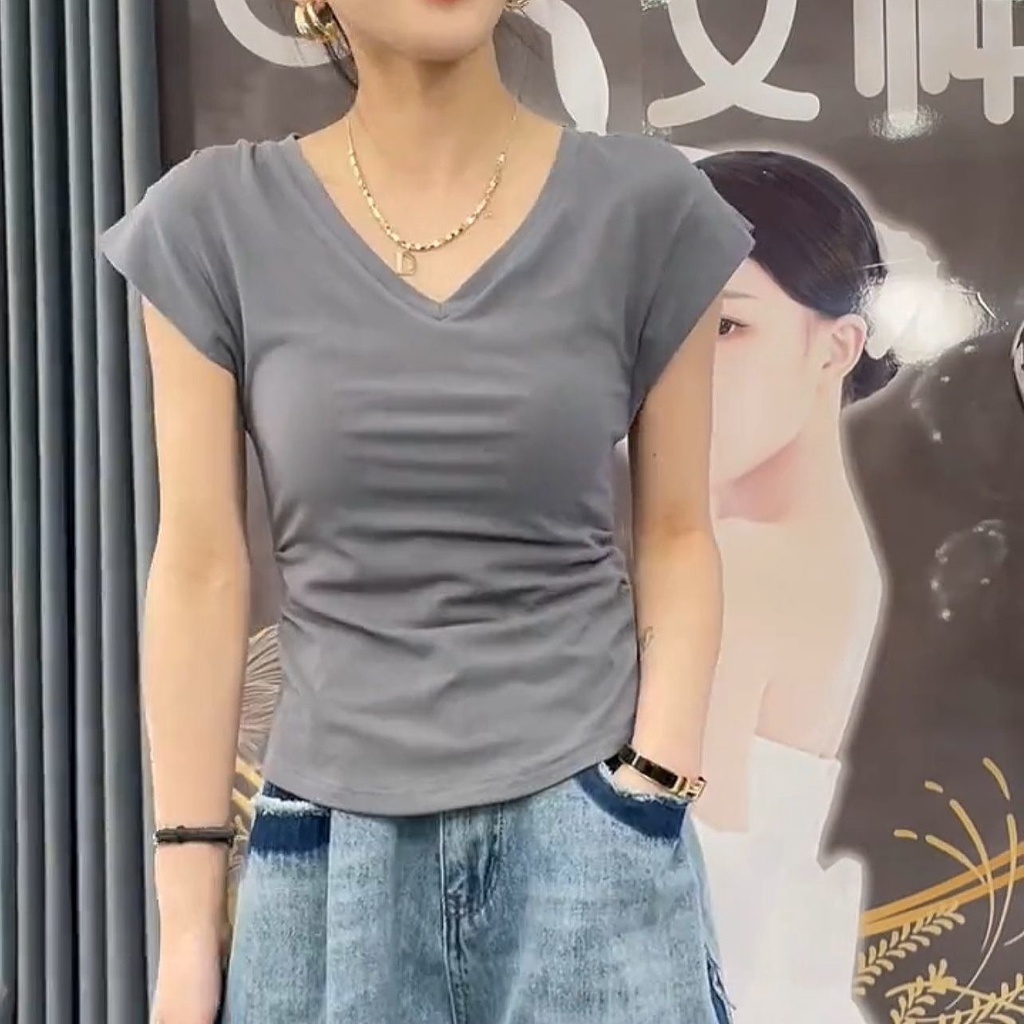 Áo Thun Ngắn Tay Ôm Dáng Thời Trang Dành Cho Nữ