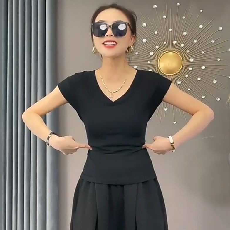 Áo Thun Ngắn Tay Ôm Dáng Thời Trang Dành Cho Nữ