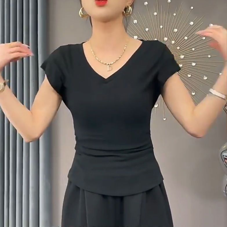 Áo Thun Ngắn Tay Ôm Dáng Thời Trang Dành Cho Nữ