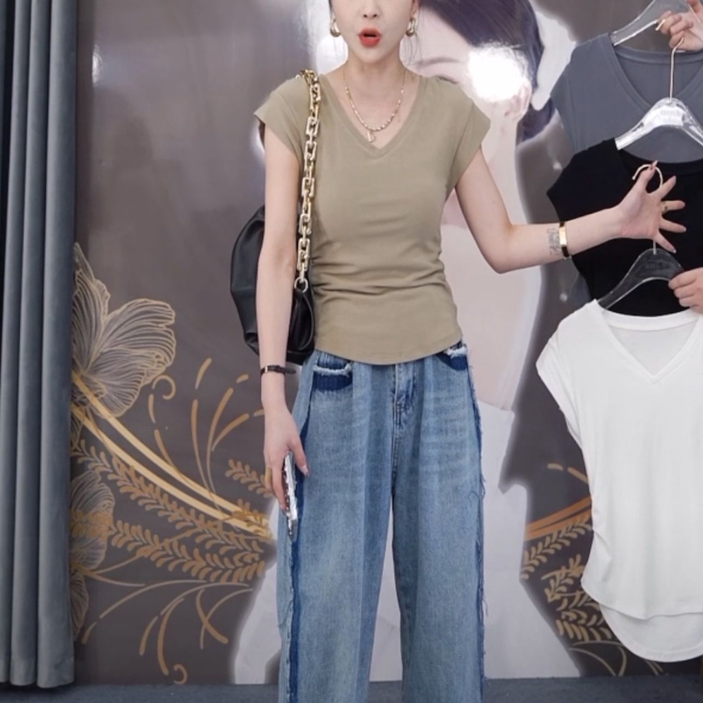 Áo Thun Ngắn Tay Ôm Dáng Thời Trang Dành Cho Nữ