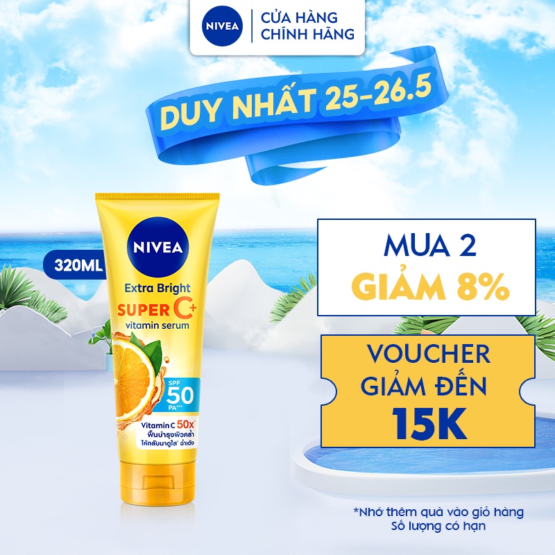 Serum Dưỡng Thể & Chống Nắng SPF50 PA+++ NIVEA Vitamin Super C+ (320 ml) - 98449