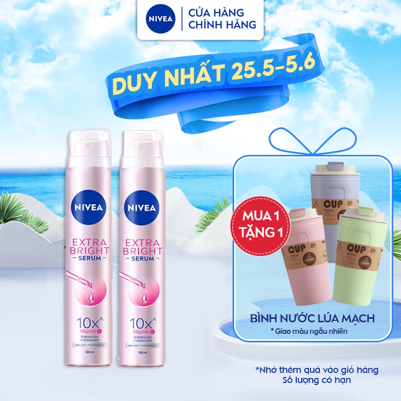 Bộ 2 Xịt Ngăn Mùi NIVEA Serum Sáng Mịn 10X Vitamin C (100 ml) - 80020