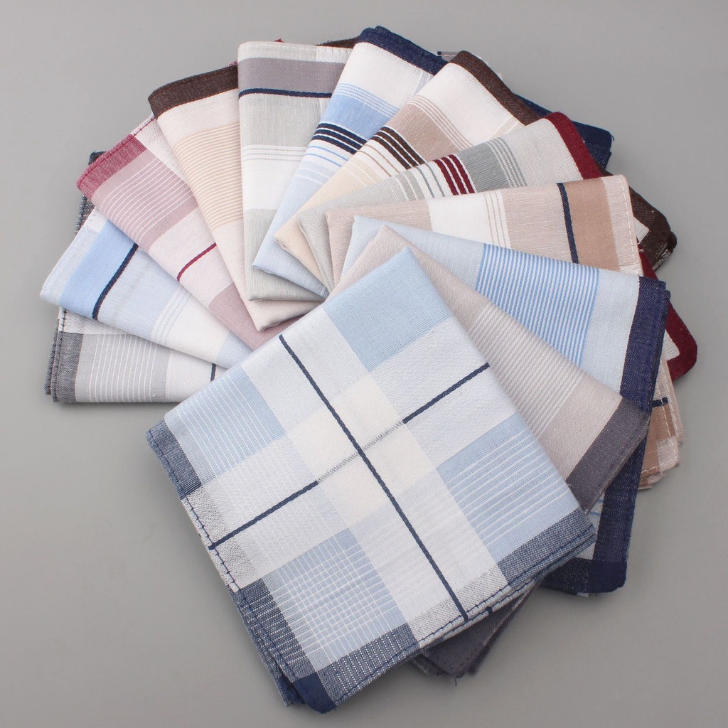 Khăn Tay Cotton Vuông Nhỏ Mỏng Nhẹ Thấm Hút Mồ Hôi Phong Cách Cổ Điển Mùa Hè