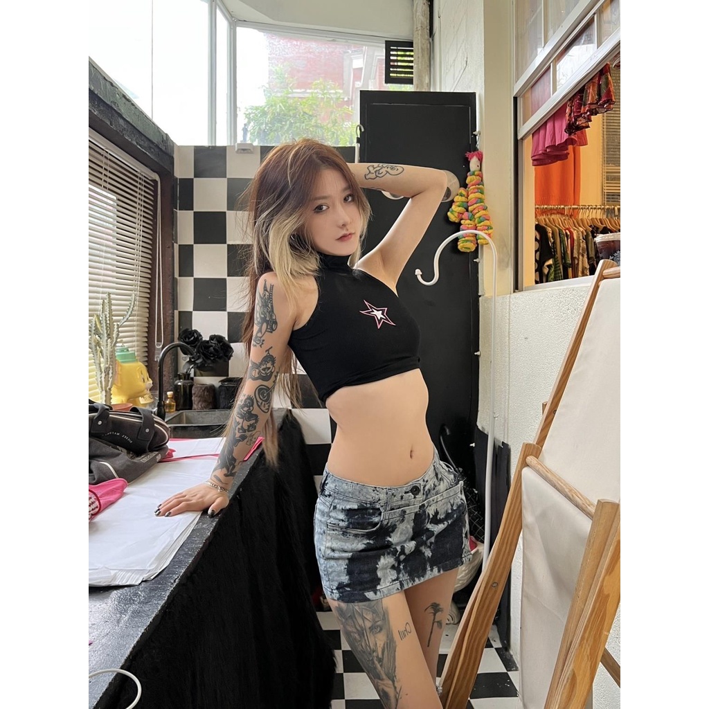 Quần Culottes Ngắn Lưng Thấp Siêu Co Giãn Đính Kim Cương Giả Quyến Rũ Dễ Phối Đồ Cho Nữ