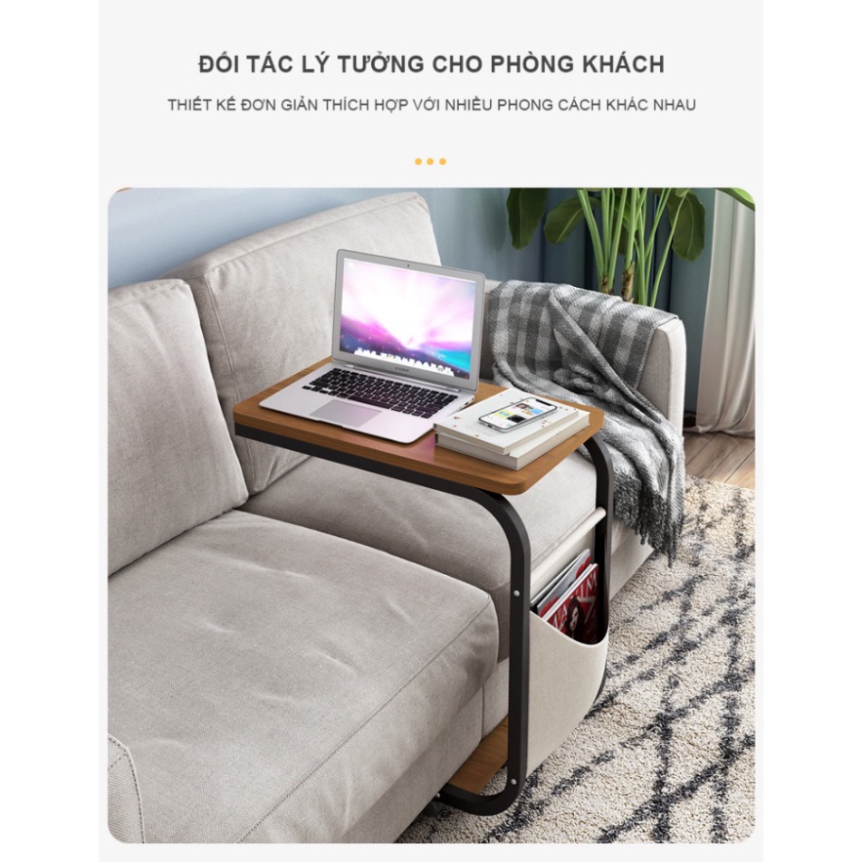 Bàn phụ sofa, bàn ăn mini có bánh xe kết hợp kệ đa năng - GM102