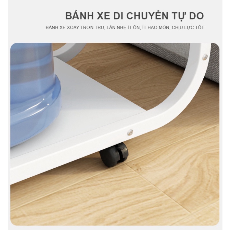Bàn phụ sofa, bàn ăn mini có bánh xe kết hợp kệ đa năng - GM102