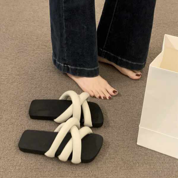 Dép nữ thời trang Dép lê đế bằng thời trang mẫu mới