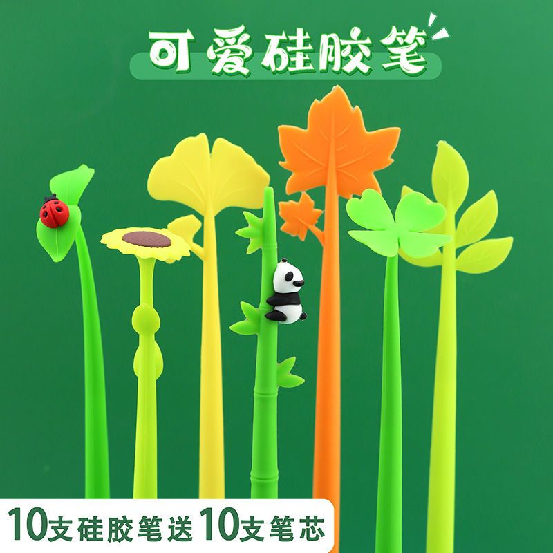 Bút Gel Silicon Mực Đen Ngòi 0.5Mm Kiểu Hoạt Hình Dễ Thương Cho Học Sinh