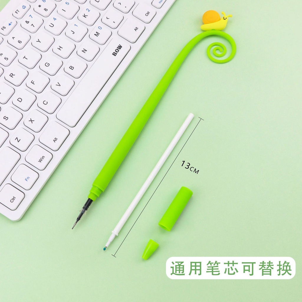 Bút Gel Silicon Mực Đen Ngòi 0.5Mm Kiểu Hoạt Hình Dễ Thương Cho Học Sinh