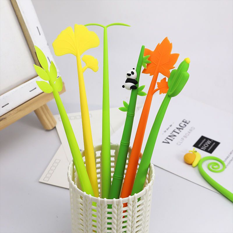 Bút Gel Silicon Mực Đen Ngòi 0.5Mm Kiểu Hoạt Hình Dễ Thương Cho Học Sinh