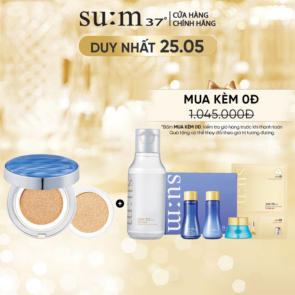 Phấn nước cấp ẩm Su:m37 Water-full CC Cushion Perfect Finish 15g (tặng thêm lõi 15g)