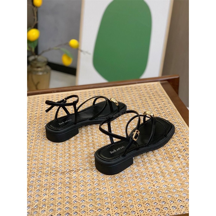 Giày Sandal Gót Dày Quai Mảnh Mùa Hè Phong Cách Mới 2023 Cho Nữ
