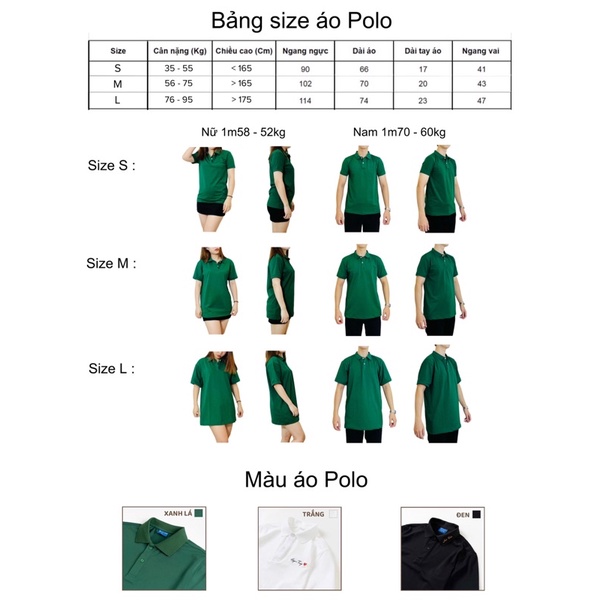 Áo Polo thêu tên, khách ghi chú lại tên muốn thêu nhé