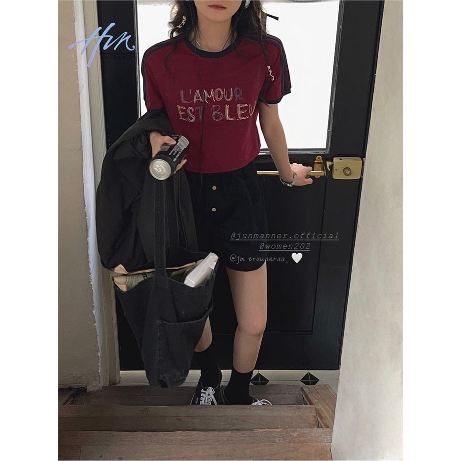 Quần Short Chữ a Lưng Cao Dáng Rộng Thời Trang Mùa Hè Dành Cho Nữ