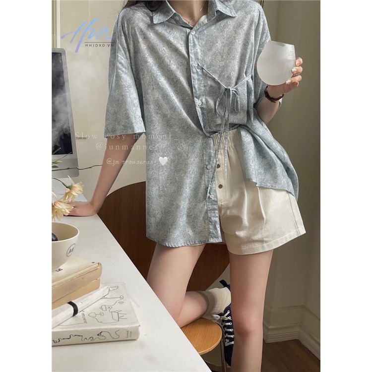 Quần Short Chữ a Lưng Cao Dáng Rộng Thời Trang Mùa Hè Dành Cho Nữ