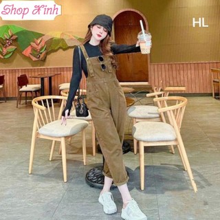  Quần Yếm Nữ Dáng Dài SHOPXINH Quần Yếm Bò Nữ Dài Thời Trang Hàn Quốc Màu Nâu Tây 