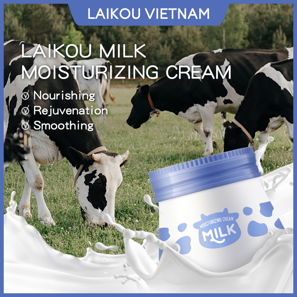 Kem dưỡng ẩm da mặt LAIKOU Milk Brightening Cream Soften Skin 55g