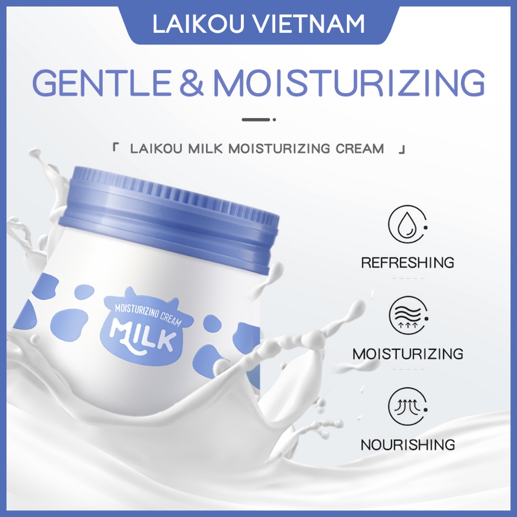 Kem dưỡng ẩm da mặt LAIKOU Milk Brightening Cream Soften Skin 55g