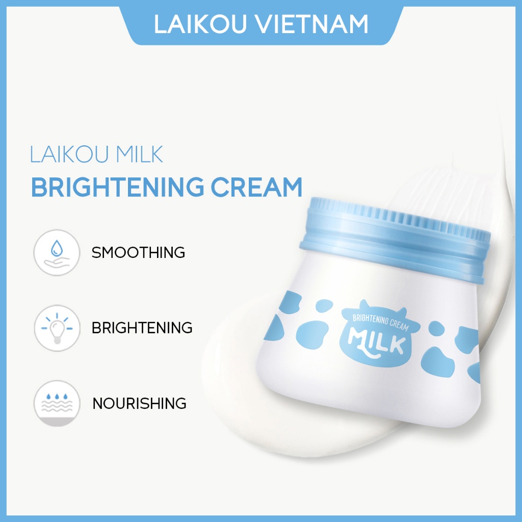 Kem dưỡng ẩm da mặt LAIKOU Milk Brightening Cream Soften Skin 55g